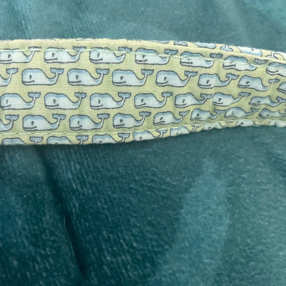 Vineyard Vines- Boys Whale Pattern D-Ring Belt, Green, M-28”